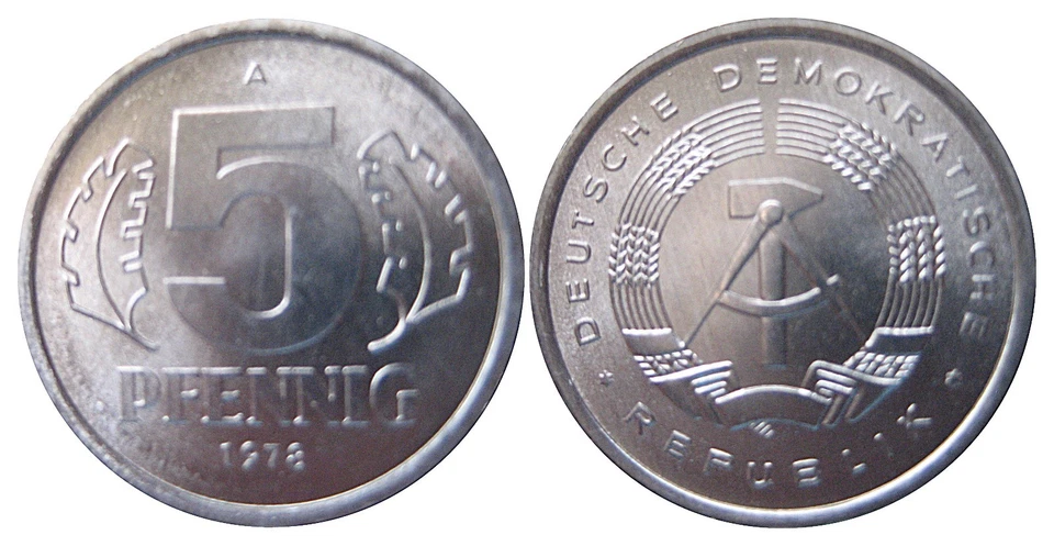 1509 5 Pfennig DDR 1978 A in STG fein  1502403 - Bild 1 von 1