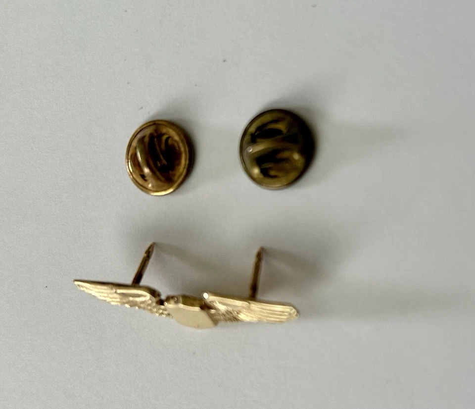 Alas de aviador doradas (14K) pesadas 3,56 G ¡oro con peso! Foto 3 de 4