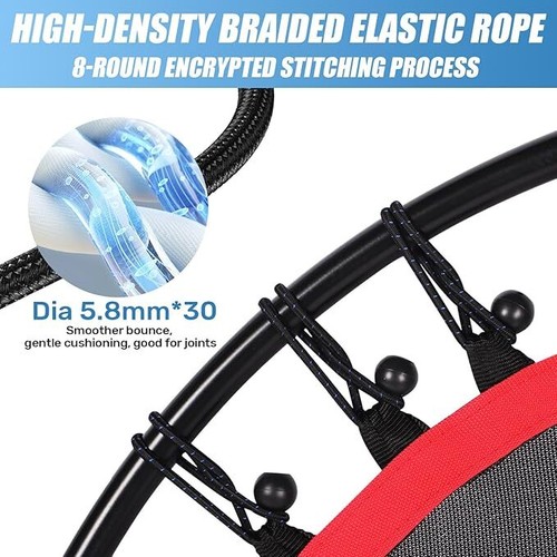 40" Foldable Fitness Rebounder Indoor/Outdoor Trampoline, Max Load 150KG - Picture 38 of 48