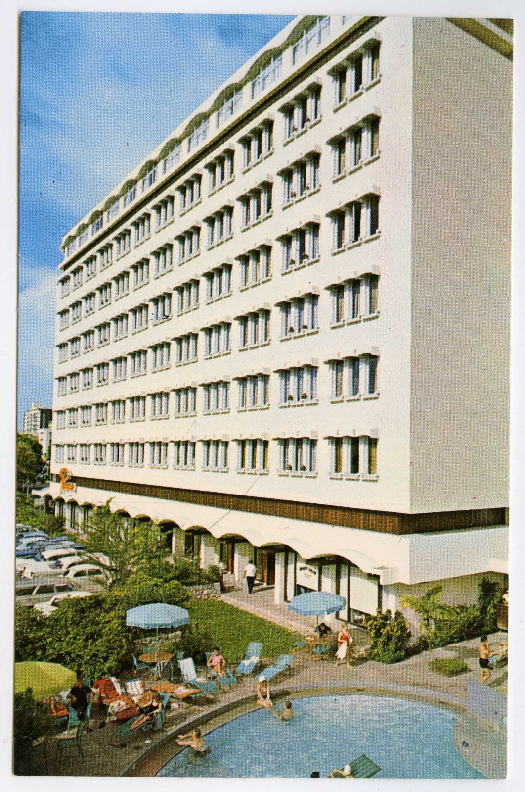 1960s Puerto Rico Postcard Hotel Pierre & Swimming Pool, San Juan Unposted