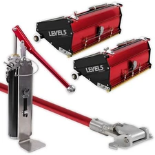 LEVEL5 Drywall Tools Set 10" + 12" MEGA Flat Boxes w/ 42" Handle, Pump  | 4-628