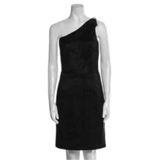 Badgley Mischka One Shoulder Little Black Dress Size 4