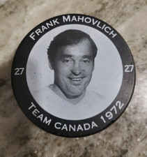 Team Canada 1972 Frank Mahovlich 27 Ice Hockey Puck of the Century Viceroy 