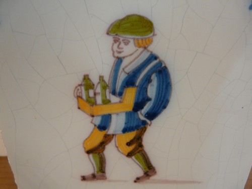 Handbemalte 5 x 5 Fliese--Drunkard--VINTAGE - Bild 3 von 6