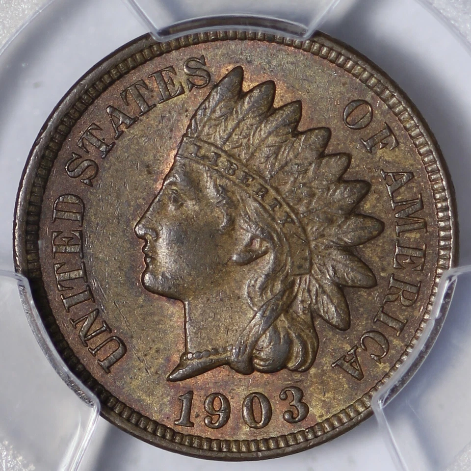 BU 1903 Indian Head Cent Penny PCGS MS63BN Sharp! WFM - Image 2 of 3
