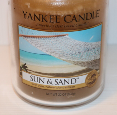 YANKEE CANDLE 22 oz SUN & SAND Ocean, Large Glass Jar Candle, New