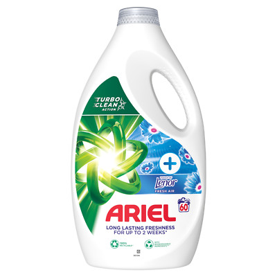 Ariel mit Lenor FRESH AIR -TURBO CLEAN ACTION- Waschmittel flüssig 60 Waschgänge