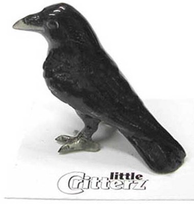   LITTLE CRITTERZ Bird Miniature Figurine Raven Trickster 