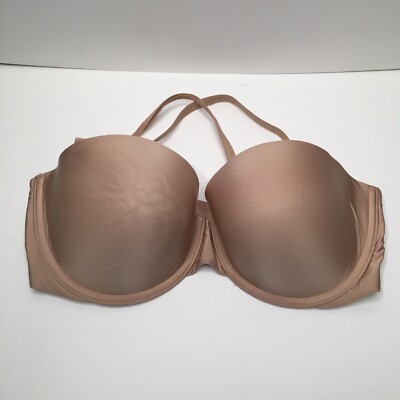 Victoria s Secret 34D Lined Multi-way Bra Underwired Nude Tan Beige