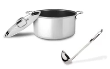 All-Clad 8-Qt Tri-Ply  NON-STICK SS Bonded Dishwasher Safe Stock Pot W/lid&Ladle