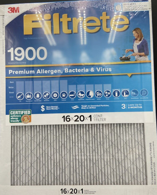 Lot 2 Filtrete 3M Ultimate 16x20x1 Allergen Reduction 1900 Filter Merv 13 NEW