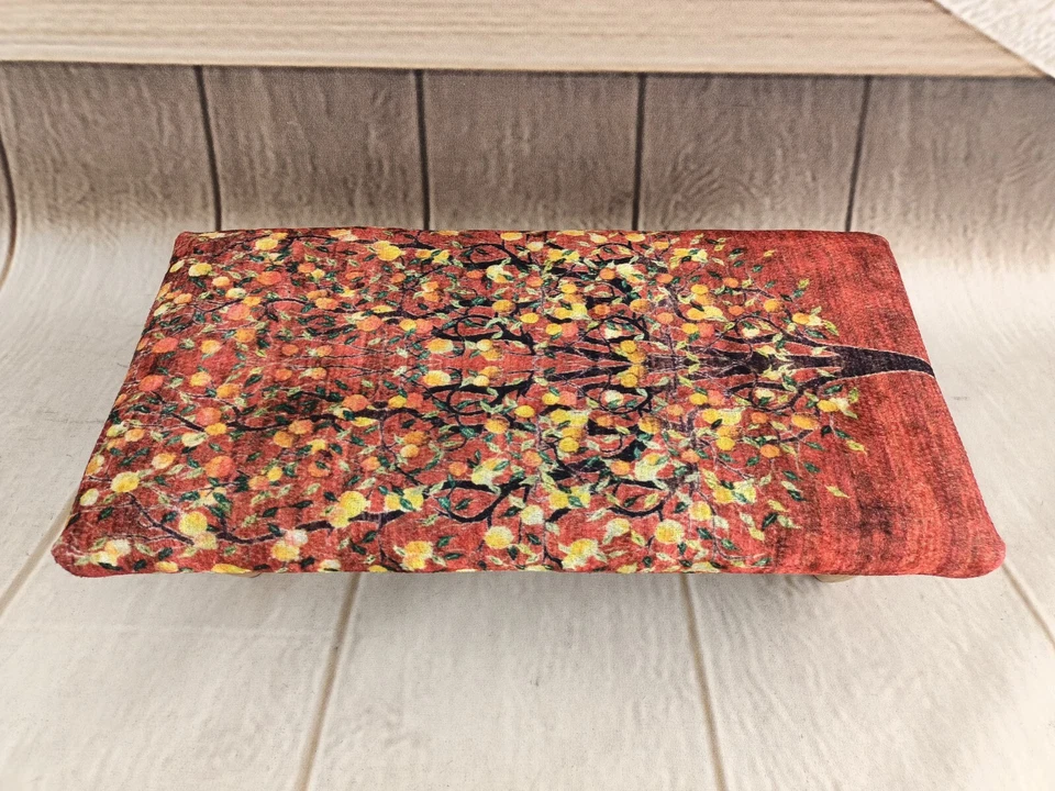 Short stool Office supplie Bed stepstool Artisan furniture Upholstered footstool - Image 4 of 4