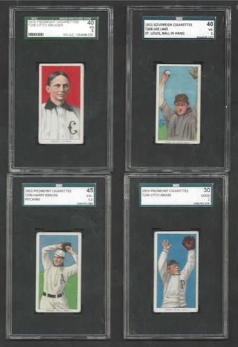 Harry Krause Pitch 1910 T206 Piedmont Baseball Card Graded SGC 3.5 ONE CARD ONLY