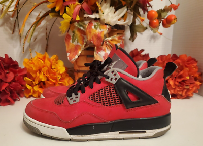 Nike Air Jordan 4 Retro GS Toro Bravo Red Black 408452-603 Youth Size 7Y  Rare | eBay UK