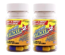 Stacker Two Dietary supplement Fat Burner Weight Loss Capsules (2x20) 2 Bottles