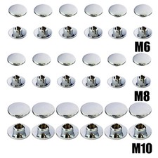 ALLEN HEAD BOLT CAPS CHROMED HEX HEAD COVERS FOR M6 M8 M10 BOLT HEADS PACK OF 12