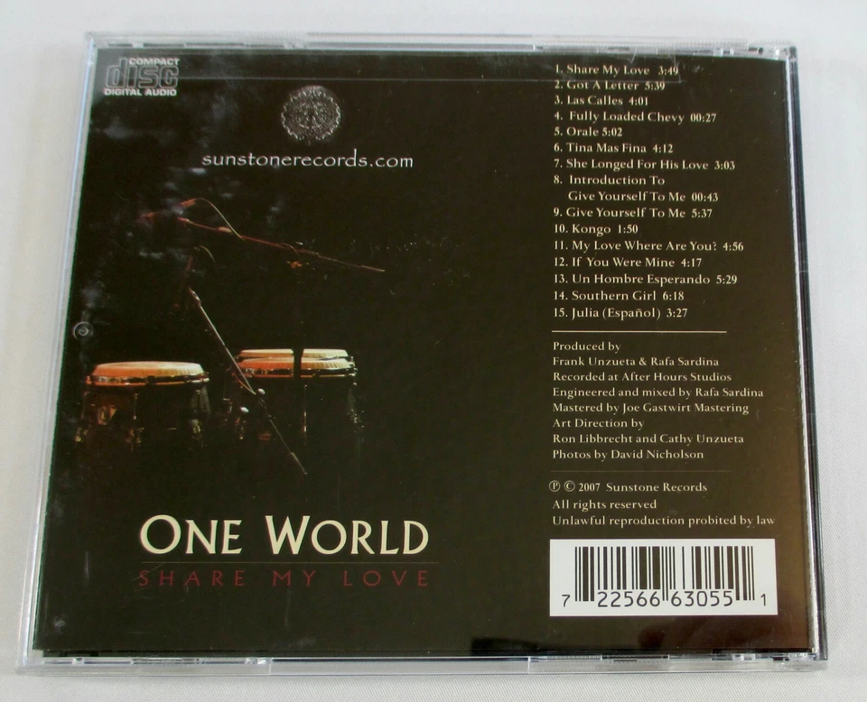 One World: Share My Love CD (RARE Latin Brazilian Jazz OOP Spanish violin piano) Foto 2 de 4