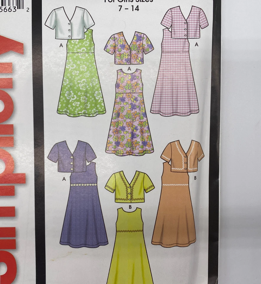 Simplicity Sewing Pattern 7146 Childrens Dress Jacket Sizes 7 8 10 12 14 Uncut - Image 3 of 4