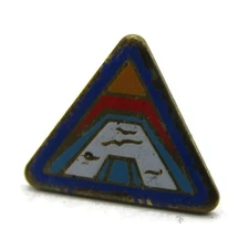 Diving Board Point of View Swimming Pool Pin Vintage Small Triangle