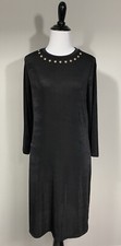 Michael Kors Dress XS Black Crew Neck 3/4 Sleeve Shift Polyester Blend