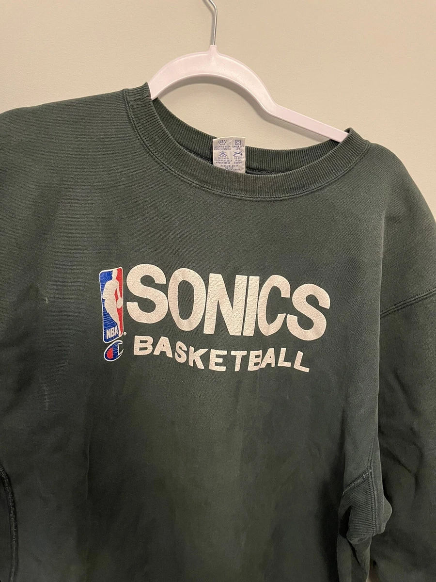 Vintage 90s Seattle Supersonics Champion Reverse Weave Size XXL Green