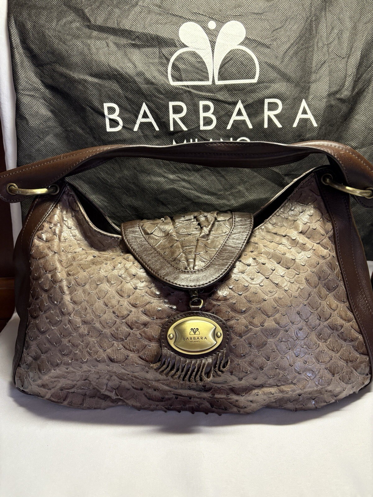 “Barbara Milano”Large Python Snake Skin  Leather … - image 2