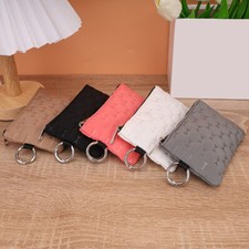 Small Genuine Leather Coin Purse Zipper Pocket Size Pouch Key Card Change Wallet