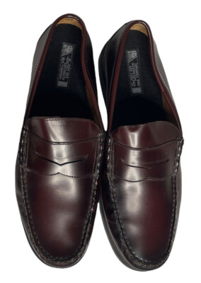 Nunn Bush All Terrain Penny Loafers Burgundy Slip On Leather Business Dress 9W Nunn Bush Mens Leather Penny Loafers Burgundy | Mercari main image 4