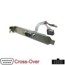 Add-A-Port Mother Board Panel Mount Dongle Cable Serial RS232 9 Pin Cross Over