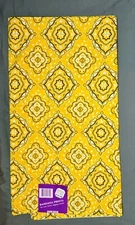 Vintage Uncut Yellow Paisley Bandana Fabric Yardage 3 Yards FW Woolworth Company