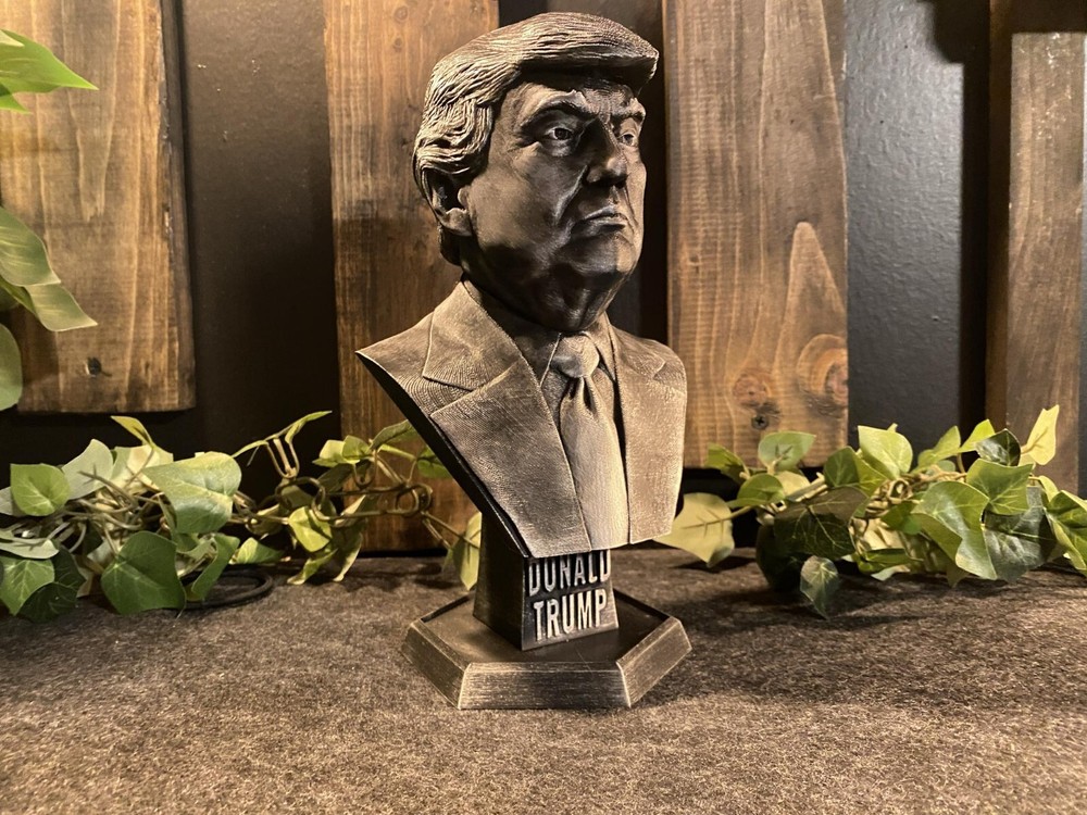 Donald Trump Statue 9 INCHES TALL Hand Painted Silver