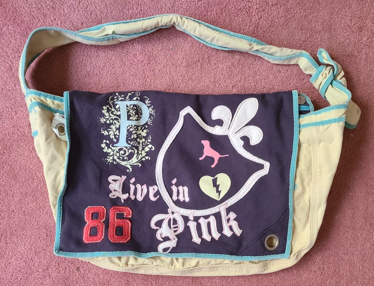 VICTORIA SECRET LIVE IN PINK 86 LARGE CANVAS MESSANGER BAG