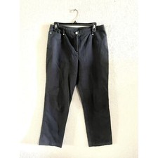 St. John Sport Dark Gray Cotton Sateen Pants Trousers Slacks Size 8