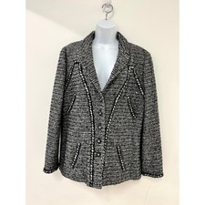 Chanel: Black And Grey Jacket With Sequin Detail