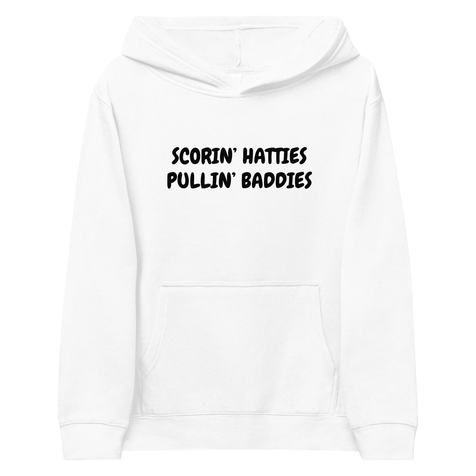 Kids Hockey Hoodie | Scorin' Hatties, Pullin' Baddies | Funny Winter Gift