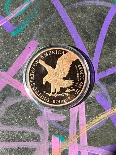 1 oz Copper Round - Walking Liberty American Eagle 2021 Coin-Pure Copper Bullion - Picture 3 of 12