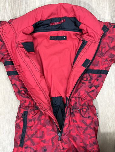 Obermeyer Kids Size 7 ReversibleSnowsuit Ski Suit Black & Red Belted Vintage - Picture 15 of 24
