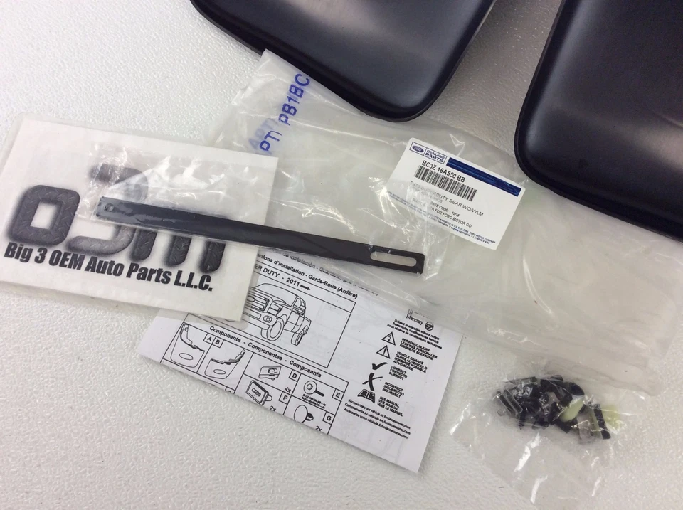 11-16 Ford Super Duty F250 F350 protectores contra salpicaduras traseros guardabarros sin labios de rueda OEM Foto 3 de 4