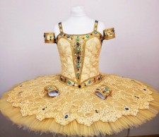 Professional Ballet Tutu Hooped Costume Gold Raymonda Clapping Small Medium