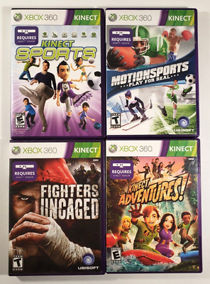 Microsoft Xbox 360 Kinect Lot of 4 - Kinect Sports Adventures Fighters Uncaged