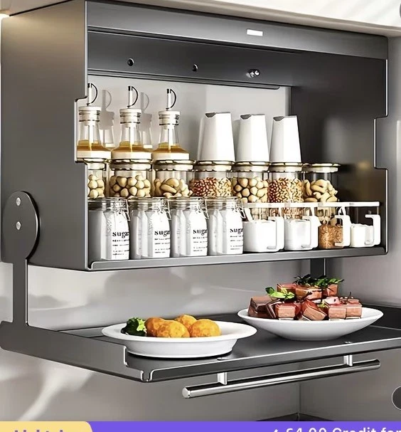 Wall-Mounted Kitchen Spice Rack Organizer Storage Shelf Cabinet
