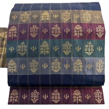 JAPANESE NAGOYA OBI DARK BLUE PURE SILK BB0446