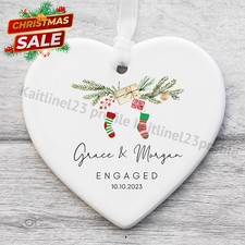 Our First Christmas Engaged Ornament, Personalized First Christmas Ornament, ...