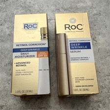 RoC Retinol Correxion Deep Wrinkle Daily Moisturizer SPF 30  Serum Set 1.0oz