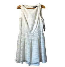 LAUREN RALPH LAUREN WHITE LACE Fit & Flare DRESS SIZE 10 Preppy Coastal Coquette