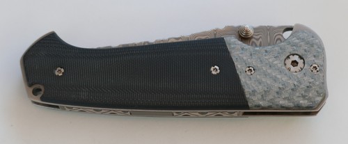 Andre de Villiers Highpoint Knife, Damascus Blade G10 Handles Rare Handmade