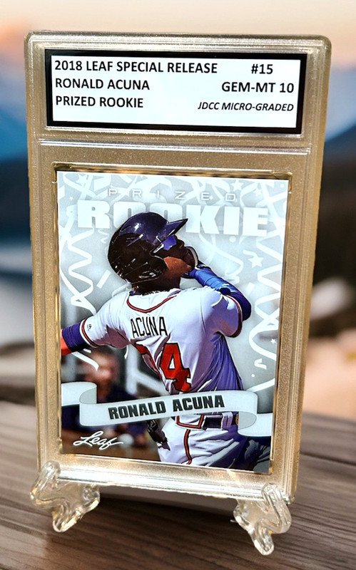 RONALD ACUNA 2018 Leaf GRADED GEM-MT 10 "Special Release" PRIZED ROOKIE #15
