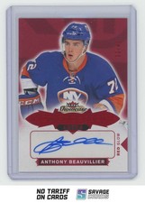 2016-17 Fleer Showcase Hot Prospects Autos RC Red Glow Anthony Beauvillier /49