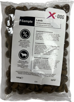 Hundefutter Trockenfutter Hund 100g getreidefrei mit Lamm Monoprotein X-DOG
