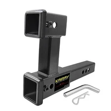  Double Hitch Receiver 2 Inch Trailer Dual Hitch fits 2" receivers black